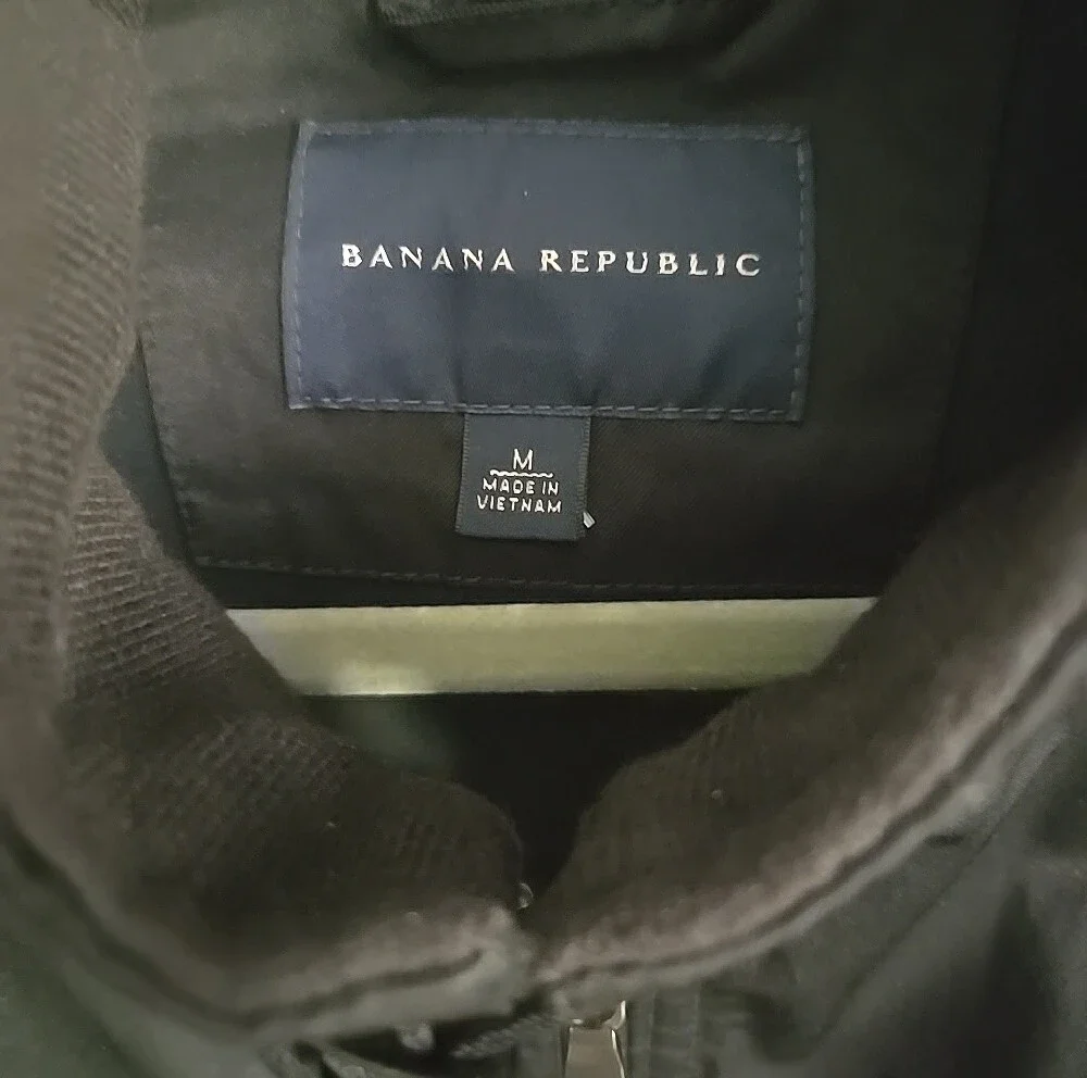 Banana Republic Black Utility Field Jacket with Stand Collar Size M